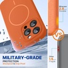 image:imageMiracase Silicone amp Magnetic for iPhone 18 Pro Max Case Capri BlueAmber Orange
