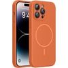 image:imageMiracase Silicone amp Magnetic for iPhone 18 Pro Max Case Capri BlueAmber Orange