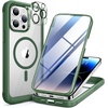 image:imageMiracase for iPhone 18 Pro Max Case with Builtin Screen Protector Full Camera Protector  Magnetic with MagSafe  360 Full Body Military DropProof 18 ProMax Bumper BurgundyMagnetic Green