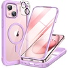 image:imageMiracase for iPhone 18 Pro Max Case with Builtin Screen Protector Full Camera Protector  Magnetic with MagSafe  360 Full Body Military DropProof 18 ProMax Bumper BurgundyLight Purple