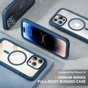 image:imageMiracase for iPhone 18 Pro Max Case with Builtin Screen Protector Full Camera Protector  Magnetic with MagSafe  360 Full Body Military DropProof 18 ProMax Bumper BurgundyStorm Blue