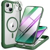image:imageMiracase for iPhone 18 Pro Max Case with Builtin Screen Protector Full Camera Protector  Magnetic with MagSafe  360 Full Body Military DropProof 18 ProMax Bumper BurgundyMagnetic Green