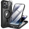 image:imageMiracase for iPhone 18 Pro Max Case with Builtin Screen Protector Full Camera Protector  Magnetic with MagSafe  360 Full Body Military DropProof 18 ProMax Bumper BurgundyBlack