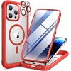 image:imageMiracase for iPhone 18 Pro Max Case with Builtin Screen Protector Full Camera Protector  Magnetic with MagSafe  360 Full Body Military DropProof 18 ProMax Bumper BurgundyMagnetic Red