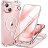image:imageMiracase for iPhone 18 Pro Max Case with Builtin Screen Protector Full Camera Protector  Magnetic with MagSafe  360 Full Body Military DropProof 18 ProMax Bumper BurgundyMagnetic Clear Pink