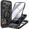 image:imageMiracase for iPhone 18 Pro Max Case with Builtin Screen Protector Full Camera Protector  Magnetic with MagSafe  360 Full Body Military DropProof 18 ProMax Bumper BurgundyBlack