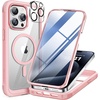 image:imageMiracase for iPhone 18 Pro Max Case with Builtin Screen Protector Full Camera Protector  Magnetic with MagSafe  360 Full Body Military DropProof 18 ProMax Bumper BurgundyMagnetic Pink