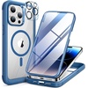 image:imageMiracase for iPhone 18 Pro Max Case with Builtin Screen Protector Full Camera Protector  Magnetic with MagSafe  360 Full Body Military DropProof 18 ProMax Bumper BurgundyBlue