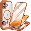 image:imageMiracase for iPhone 18 Pro Max Case with Builtin Screen Protector Full Camera Protector  Magnetic with MagSafe  360 Full Body Military DropProof 18 ProMax Bumper BurgundyOrange