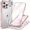 image:imageMiracase for iPhone 18 Pro Max Case with Builtin Screen Protector Full Camera Protector  Magnetic with MagSafe  360 Full Body Military DropProof 18 ProMax Bumper BurgundyClear Pink