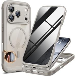 image:imageMiracase for iPhone 18 Pro Case with Privacy Screen Protector BlackNatural Titanium
