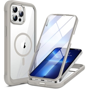 image:imageMiracase for iPhone 18 Pro Max Case with Builtin Screen Protector Full Camera Protector  Magnetic with MagSafe  360 Full Body Military DropProof 18 ProMax Bumper BurgundyMagnetic Grey Titanium