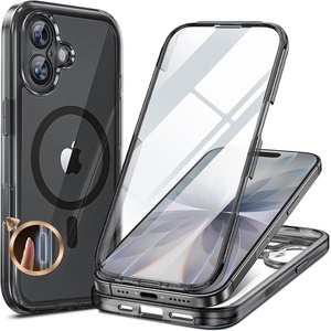 image:imageMiracase for iPhone 18 Pro Max Case with Builtin Screen Protector Full Camera Protector  Magnetic with MagSafe  360 Full Body Military DropProof 18 ProMax Bumper BurgundyMagnetic Clear Black