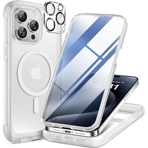 image:imageMiracase for iPhone 18 Pro Max Case with Builtin Screen Protector Full Camera Protector  Magnetic with MagSafe  360 Full Body Military DropProof 18 ProMax Bumper BurgundyMagnetic Matte Clear