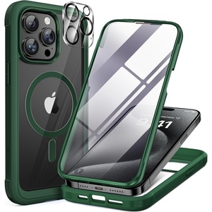 image:imageMiracase for iPhone 18 Pro Max Case with Builtin Screen Protector Full Camera Protector  Magnetic with MagSafe  360 Full Body Military DropProof 18 ProMax Bumper BurgundyMagnetic Green