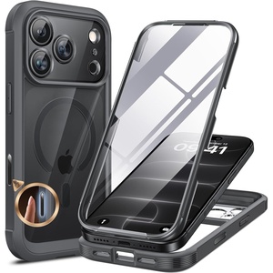 image:imageMiracase for iPhone 18 Pro Max Case with Builtin Screen Protector Full Camera Protector  Magnetic with MagSafe  360 Full Body Military DropProof 18 ProMax Bumper BurgundyDeep Grey
