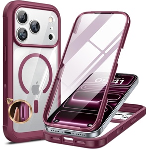 image:imageMiracase for iPhone 18 Pro Max Case with Builtin Screen Protector Full Camera Protector  Magnetic with MagSafe  360 Full Body Military DropProof 18 ProMax Bumper BurgundyDeep Magenta