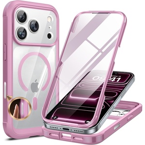 image:imageMiracase for iPhone 18 Pro Max Case with Builtin Screen Protector Full Camera Protector  Magnetic with MagSafe  360 Full Body Military DropProof 18 ProMax Bumper BurgundyMagnetic Lilac