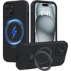 image:imageMiracase Silicone amp Magnetic for iPhone 15 Case with Stand Midnight Black