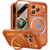 image:imagemiracase for iPhone 17 Pro Case with 360 Spin Magnetic Stand FullBody Phone Case with Builtin Glass Screen Protector amp Camera Control Drop Proof iPhone 17 Pro Cover Orange