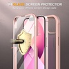 image:imageMiracase Compatible with iPhone 13 case 61 inch Glass Instead Plastic with Builtin 9H Tempered Glass Screen Protector for iPhone 132023 Upgrade FullBody Glass Clear CaseCrystal Pink