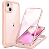 image:imageMiracase Compatible with iPhone 13 case 61 inch Glass Instead Plastic with Builtin 9H Tempered Glass Screen Protector for iPhone 132023 Upgrade FullBody Glass Clear CaseCrystal Pink