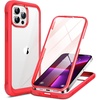 image:imageMiracase Glass iPhone 13 Pro Case 61 inch 2021 Upgrade FullBody Clear Bumper Case with Builtin 9H Tempered Glass Screen Protector for iPhone 13 ProRed