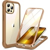 image:imageMiracase Glass iPhone 13 Pro Case 61 inch 2023 Upgrade FullBody Clear Bumper Case with Builtin 9H Tempered Glass Screen Protector for iPhone 13 ProChocolate