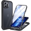 image:imageMiracase Glass iPhone 13 Pro Case 61 inch 2023 Upgrade FullBody Clear Bumper Case with Builtin 9H Tempered Glass Screen Protector for iPhone 13 ProMatte Black