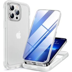 image:imageMiracase Compatible with iPhone 13 pro case 61 inch 2022 New FullBody Glass Clear Case Bumper Case with Builtin 9H Tempered Glass Screen Protector for iPhone 13 pro Matte Clear