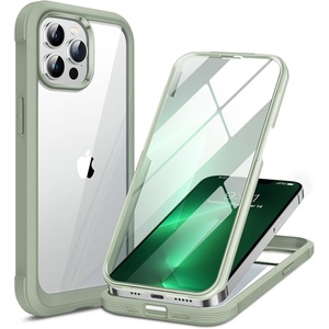 image:imageMiracase Glass iPhone 13 Pro Case 61 inch 2021 Upgrade FullBody Clear Bumper Case with Builtin 9H Tempered Glass Screen Protector for iPhone 13 ProCoppergreen