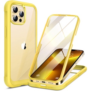 image:imageMiracase Glass iPhone 13 Pro Case 61 inch 2021 Upgrade FullBody Clear Bumper Case with Builtin 9H Tempered Glass Screen Protector for iPhone 13 ProYellow