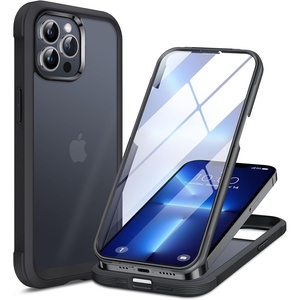 image:imageMiracase Glass iPhone 13 Pro Case 61 inch 2023 Upgrade FullBody Clear Bumper Case with Builtin 9H Tempered Glass Screen Protector for iPhone 13 ProMatte Black