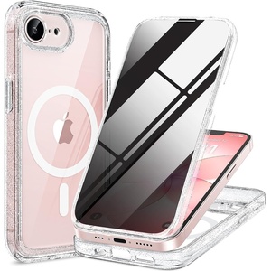 image:imageMiracase for iPhone 15 Pro Case 61with Private Screen ProtectorBlackClear Glitter