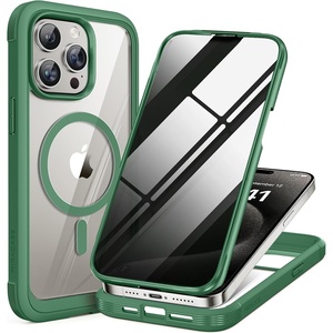 image:imageMiracase for iPhone 17e amp 16e Case with Builtin Private Screen Protector Magnetic with MagSafe FullBody Phone Cover Military Drop Proof 17 E 16 E Bumper 61 inch GreenDark Green