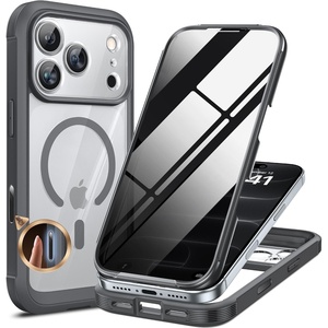 image:imageMiracase for iPhone 17e amp 16e Case with Builtin Private Screen Protector Magnetic with MagSafe FullBody Phone Cover Military Drop Proof 17 E 16 E Bumper 61 inch GreenDeep Grey