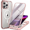 image:imageMiracase for iPhone 14 CaseFullBody Bumper ampScreen ProtectorStorm BlueMagnetic Clear Pink