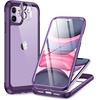 image:imageMiracase for iPhone SE Phone Case 3rd2nd Generation 2022 2020 FullBody with Builtin Glass Screen Protector Heavy Duty 360 Protective Shockproof Bumper Cover for iPhone 8SE BlackPurple