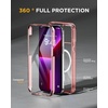 image:imageMiracase for iPhone SE Phone Case 3rd2nd Generation 2022 2020 FullBody with Builtin Glass Screen Protector Heavy Duty 360 Protective Shockproof Bumper Cover for iPhone 8SE BlackMagnetic Clear Pink