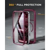 image:imageMiracase for iPhone SE Phone Case 3rd2nd Generation 2022 2020 FullBody with Builtin Glass Screen Protector Heavy Duty 360 Protective Shockproof Bumper Cover for iPhone 8SE BlackDeep Magenta