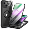 image:imageMiracase 2023 New Magnetic for iPhone 14 Case for iPhone 13 CaseCompatible with Magsafe Dust Defender FullBody Clear Bumper Case with Builtin 9H Tempered Glass Screen Protector BBMag Black