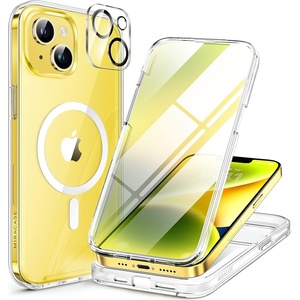 image:imageMiracase 2023 New Magnetic for iPhone 14 Case for iPhone 13 CaseCompatible with Magsafe Dust Defender FullBody Clear Bumper Case with Builtin 9H Tempered Glass Screen Protector BAMag Clear
