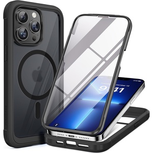image:imageMiracase for iPhone 14 CaseFullBody Bumper ampScreen ProtectorStorm BlueMagnetic Matte Black