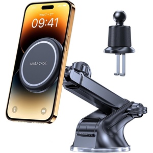 image:imageMiracase Fits for MagSafe Car Mount Upgraded Suction and Long Arm Magnetic Phone Holder for Car Dashboard Windshield Vent Compatible with iPhone 15141312 Samsung and All Phones