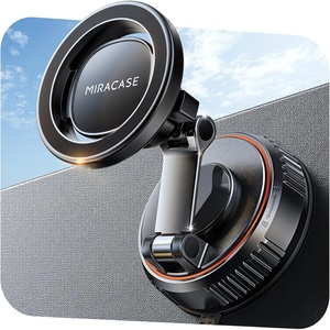image:imageMiracase for MagSafe Car Mount3800gf Strong Magnet amp 90LBS Suction BaseMagnetic Phone Holders for Your Car 360 Adjustable Dashamp Windshield Wall Mount with Adhesive Suction Cup for All SmartphonesCarbon Black