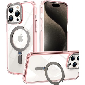 image:imageMiracase Designed for iPhone 15 Pro Case with Stand Compatible with MagSafe 2024 Upgraded Magnetic Ring Holder Flexible amp Reliable Shockproof Phone Cases Designed for iPhone 15 Pro Clear Pink