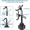 image:imageMiracase Cup Phone Holder for Car Upgraded Version Adjustable Long Neck Car Cup Holder Phone Mount Cradle Friendly Compatible with iPhone Samsung Google and All Smartphones RedSilver