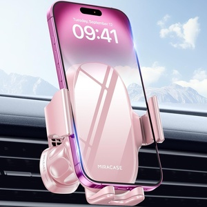 image:imagemiracase Upgraded2nd Generation Universal Phone Holders for Your Car Hands Free Air Vent Car Phone Holder Mount Compatible with iPhone 161514131211 Series and All PhonesCrystal Pink